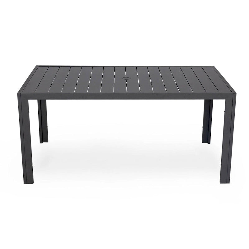 63 Table de salle à manger familiale rectangulaire d'extérieur en aluminium, meubles pour patio, véranda, jardin ou arrière-cour
