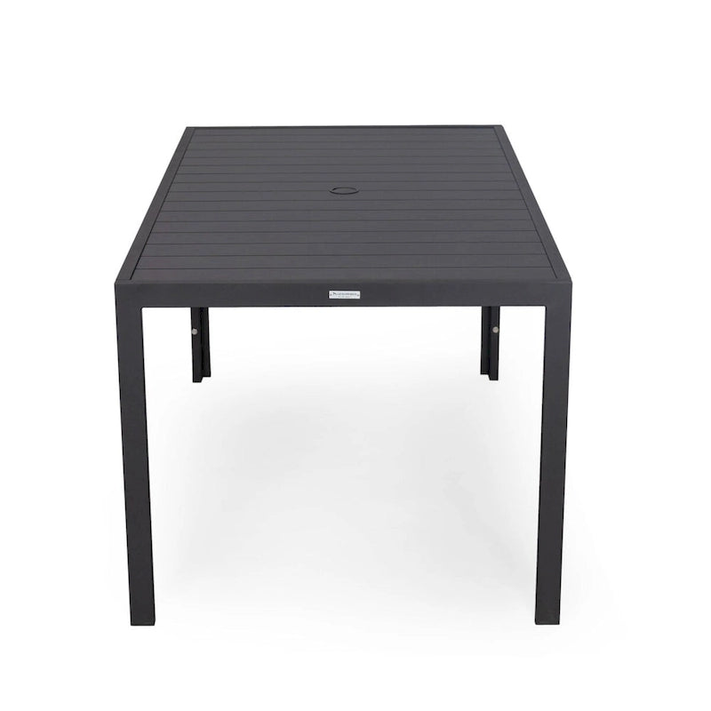 63 Table de salle à manger familiale rectangulaire d'extérieur en aluminium, meubles pour patio, véranda, jardin ou arrière-cour