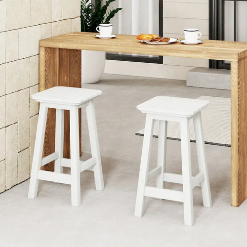 Polytrends Laguna Hdpe All Weather Outdoor Patio 24  Square Counter Stool (Set Of 2)