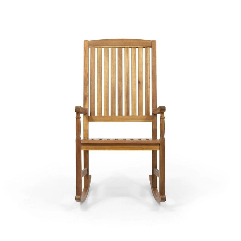 Fauteuil à bascule d'extérieur en bois de teck et acacia