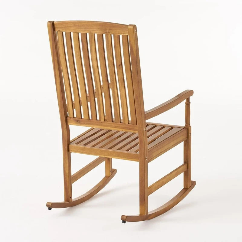 Fauteuil à bascule d'extérieur en bois de teck et acacia