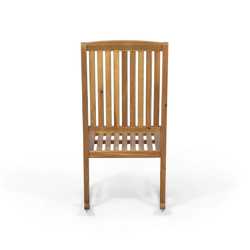 Fauteuil à bascule d'extérieur en bois de teck et acacia