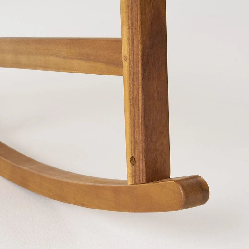 Fauteuil à bascule d'extérieur en bois de teck et acacia
