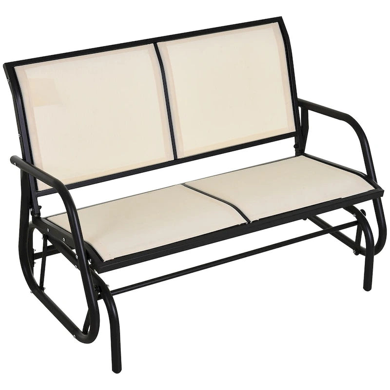 Banc de jardin à bascule 2 places avec cadre en acier thermolaqué