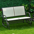 Banc de jardin à bascule 2 places avec cadre en acier thermolaqué