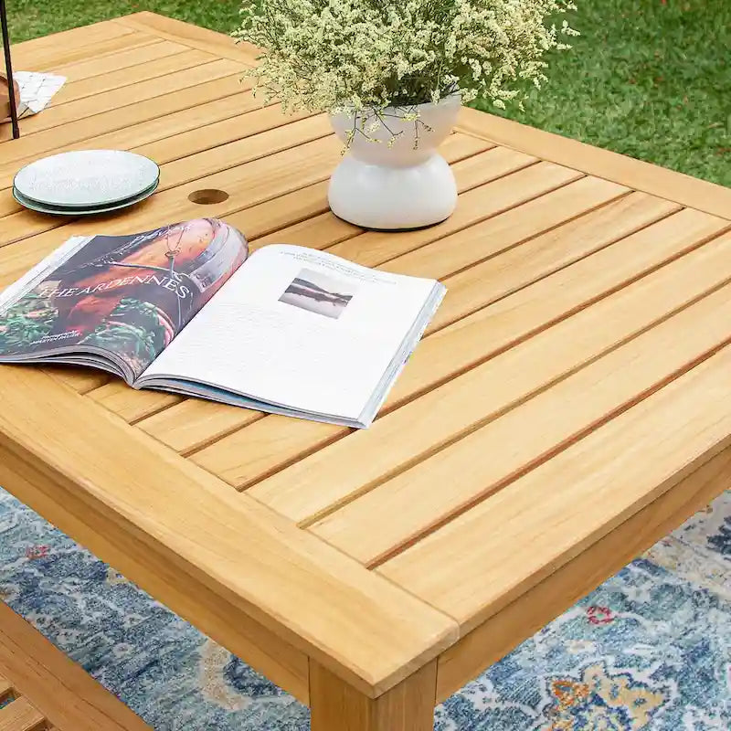 Table à manger d'extérieur en bois de teck