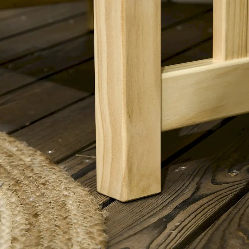 Fauteuil de jardin en bois avec pouf, chaise longue d'extérieur rembourrée, canapé avec repose-pieds