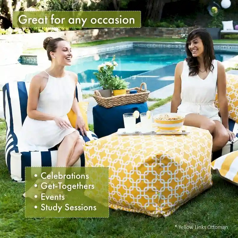 Pouf ottoman intérieur/extérieur Links 27 po L x 27 po l x 17 po H