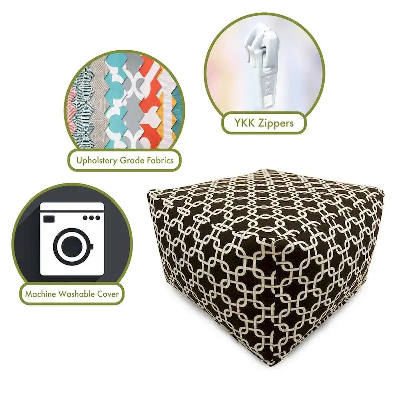 Pouf ottoman intérieur/extérieur Links 27 po L x 27 po l x 17 po H