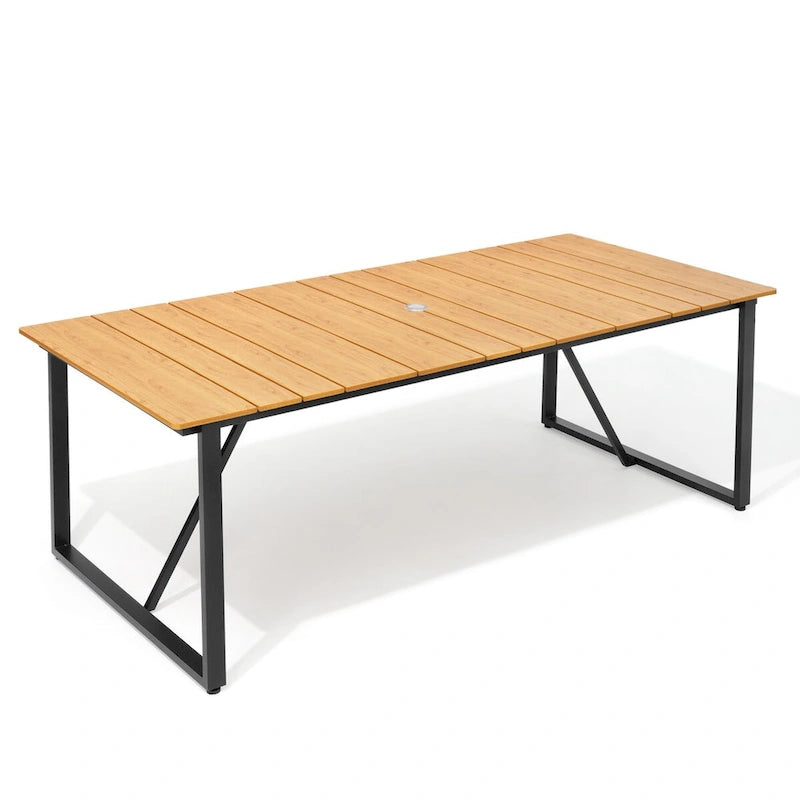 Table à manger rectangulaire d'extérieur en aluminium pour 6 personnes - 210 cm L * 96 cm l * 73 cm H