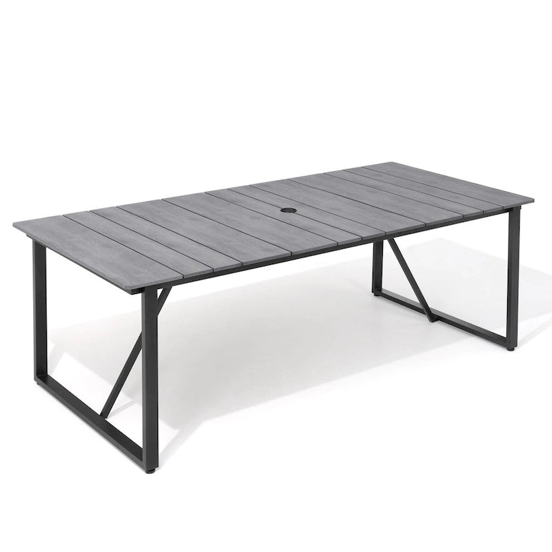 Table à manger rectangulaire d'extérieur en aluminium pour 6 personnes - 210 cm L * 96 cm l * 73 cm H