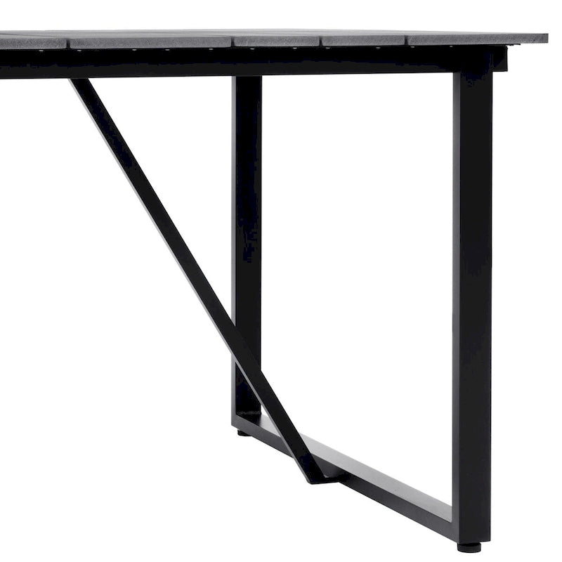 Table à manger rectangulaire d'extérieur en aluminium pour 6 personnes - 210 cm L * 96 cm l * 73 cm H