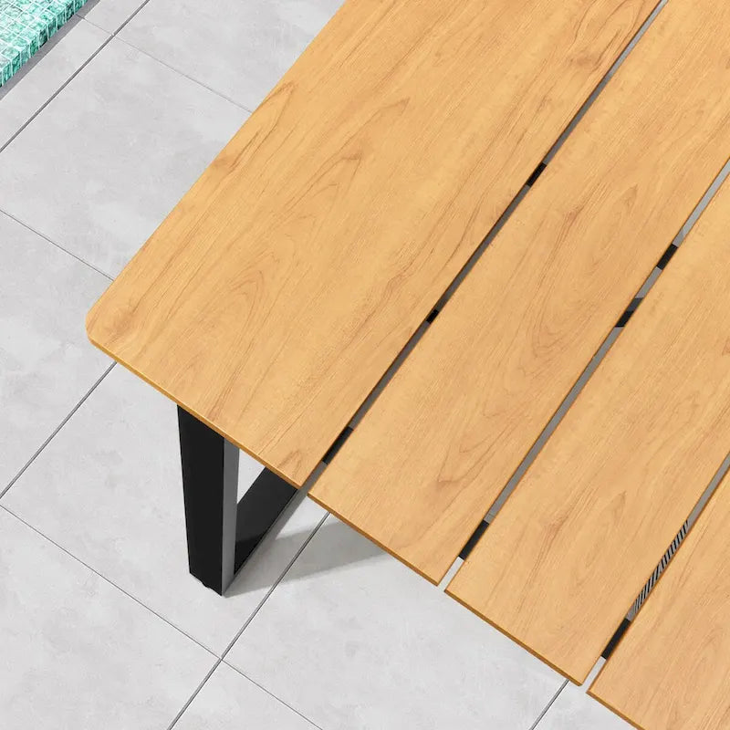 Table à manger rectangulaire d'extérieur en aluminium pour 6 personnes - 210 cm L * 96 cm l * 73 cm H