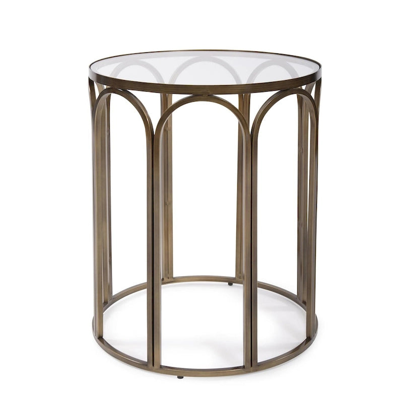 Table d'appoint ronde en laiton - 24 H x 20 P x 20 L