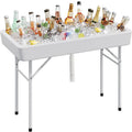 Table de pique-nique pliante en plastique Party Ice avec jupe assortie