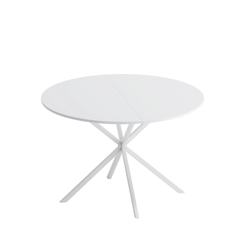 47.24 Table de salle à manger ronde moderne à pieds croisés