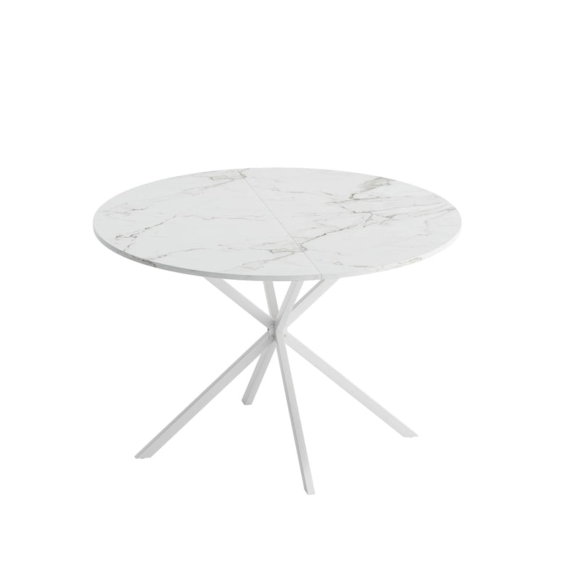 47.24 Table de salle à manger ronde moderne à pieds croisés