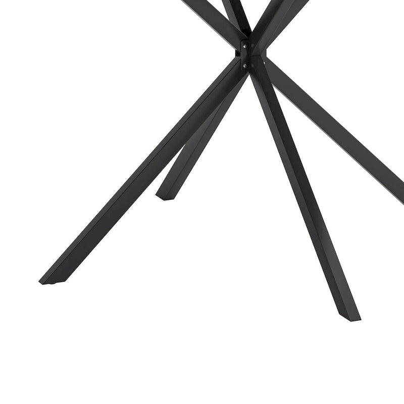 47.24 Table de salle à manger ronde moderne à pieds croisés