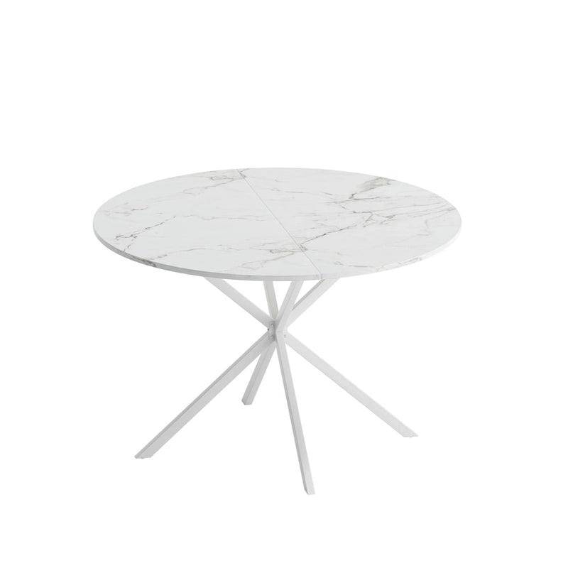47.24 Table de salle à manger ronde moderne à pieds croisés