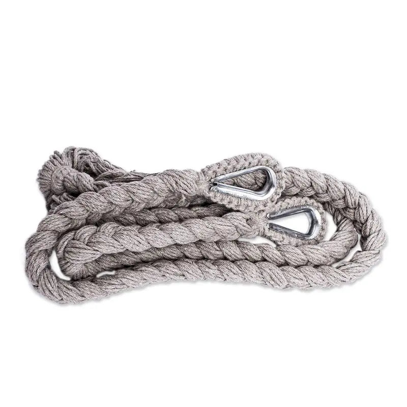 Hamac artisanal Cascade en corde de coton grise (double)