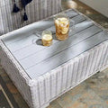 Table basse d'extérieur en rotin tressé