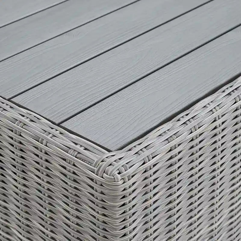 Table basse d'extérieur en rotin tressé
