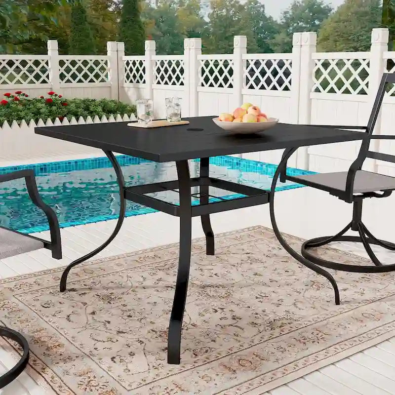 37  Patio Steel Square Dining Table