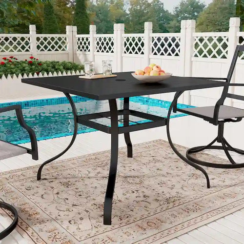 37  Patio Steel Square Dining Table