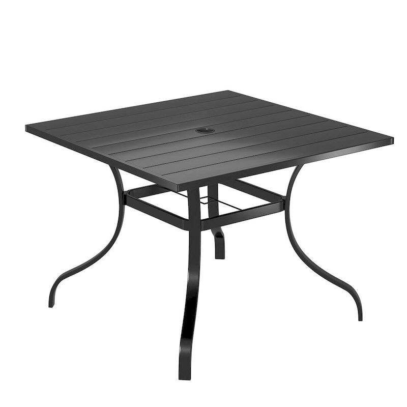 37 Table à manger carrée en acier pour patio